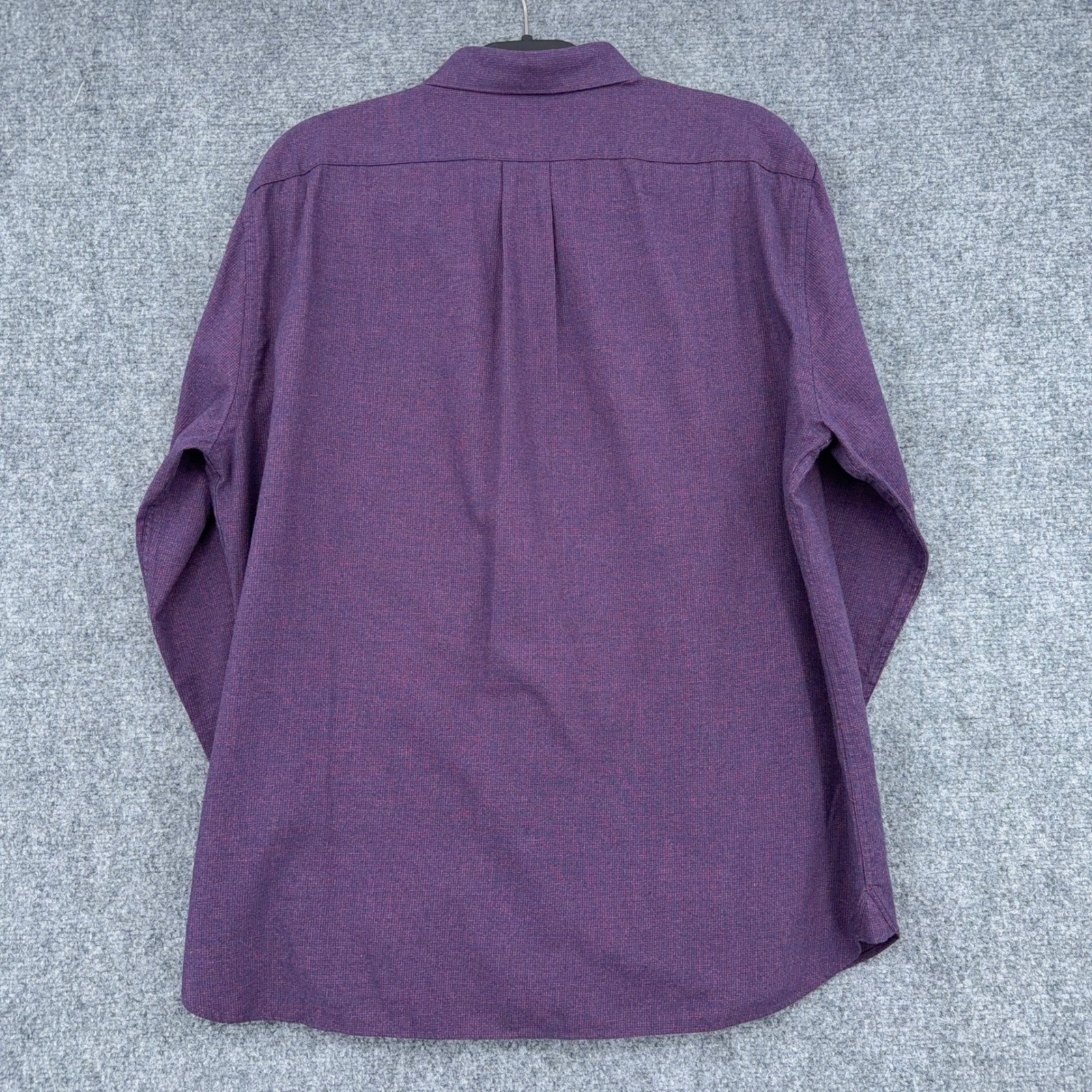 Tie Bar Trim Fit Men L 100% Cotton Purple Heathered Button Down Shirt — image 2 of 7